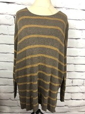 Free People Womens Size Small Brown/Yellow Long Sleeve Dress