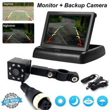 Backup Camera Car Rear View HD Parking System Night Vision 4.3" Foldable Monitor