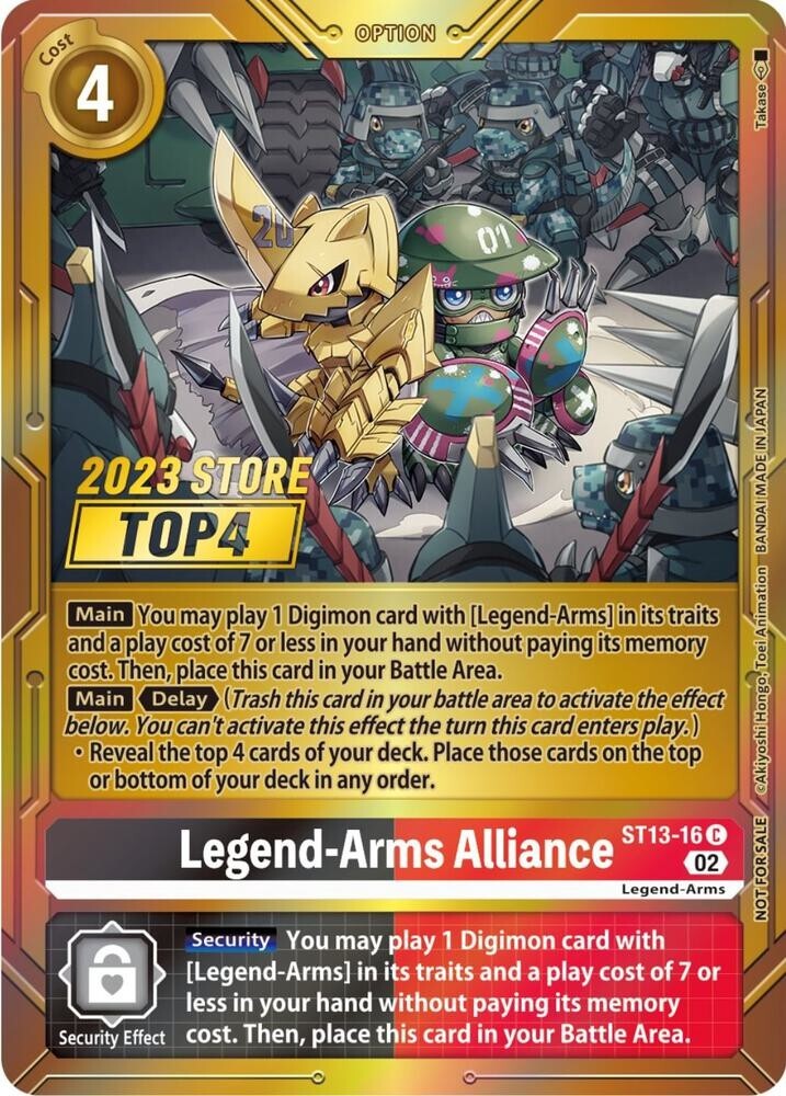 Legend-Arms Alliance 2023 Store Top 4 Foil - ST13-16 NM - Digimon TCG