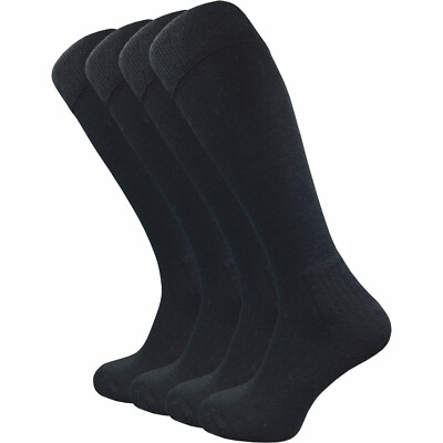 warme Damen & Herren Kniestrümpfe (4 Paar) lange Socken mit Komfortbund