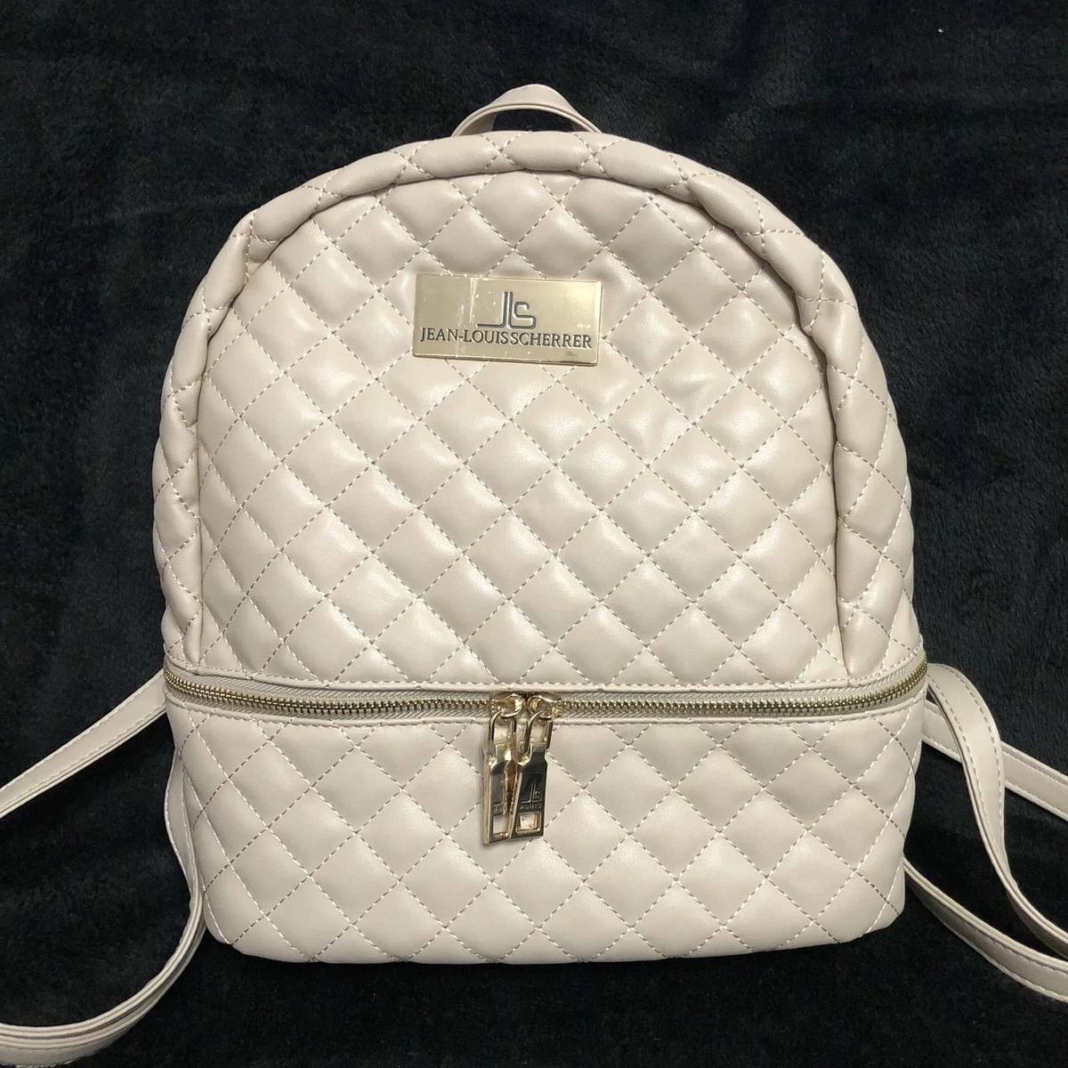 Jean Louis Scherrer Paris Beige Quilted Backpack