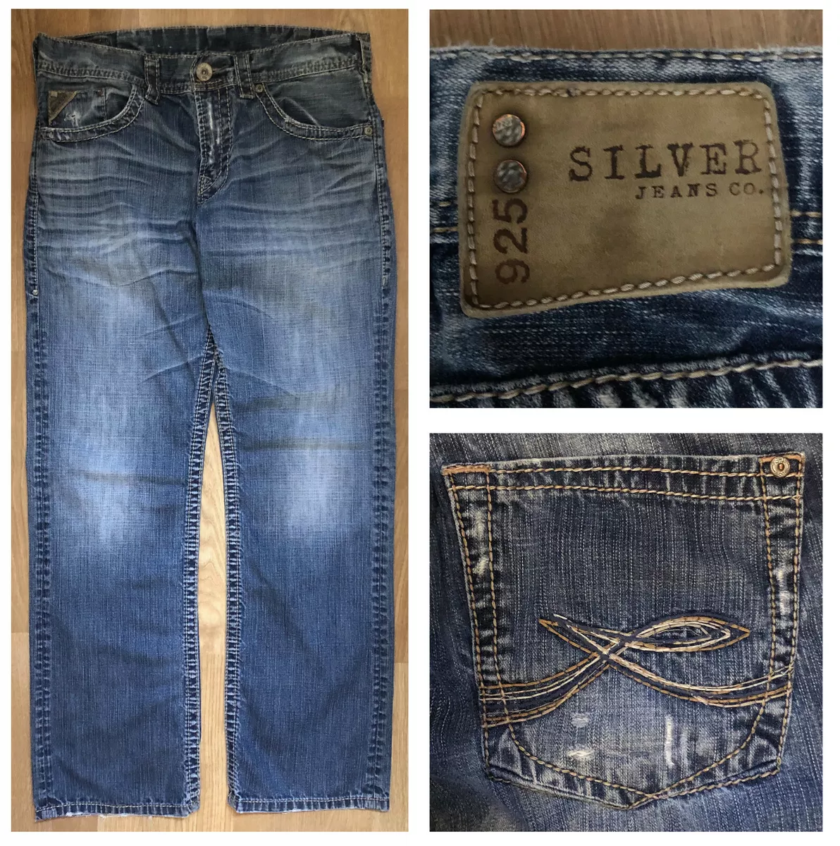 Distressed hotsell silver jeans
