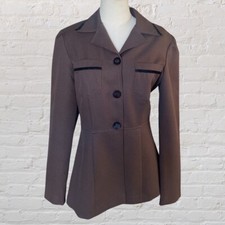 Vintage 90 s Brown Blazer With Velvet Accents Grunge Work Whimsigoth