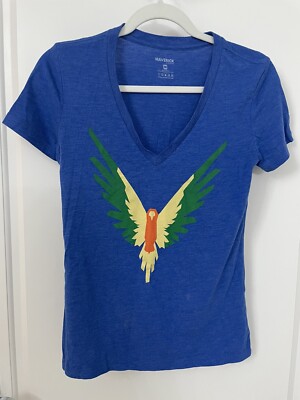 Maverick by Logan Paul Blue Graphic Short Sleeve V Neck T Shirt