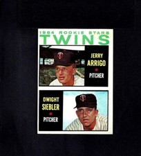 1964 TOPPS #516 JERRY ARRIGO, DWIGHT SIEBLER-2-(RC)-TWINS-NO CREASES--NR/MT