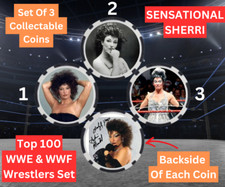 SENSATIONAL SHERRI - TOP 100 WWE & WWF WRESTLERS SET -  COIN SET - SIGNED