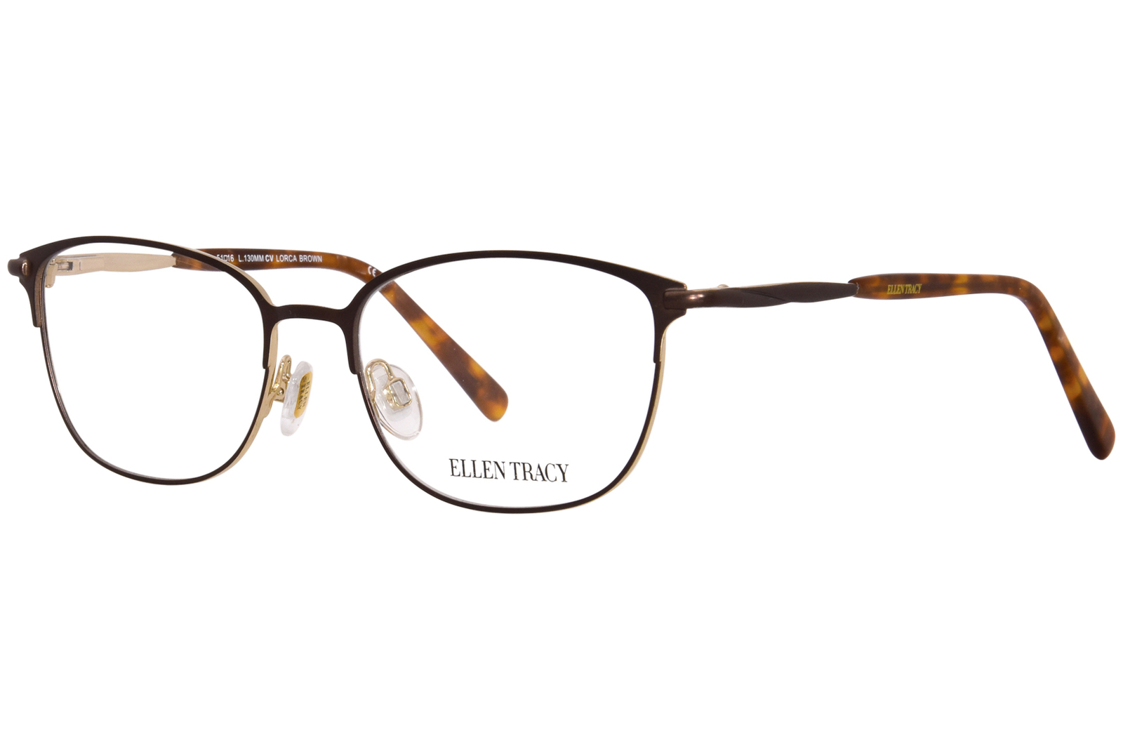 Ellen Tracy Lorca Eyeglasses Frame Womens Brown Full Rim Oval Shape 51mm 19690₽