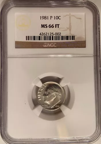 1981 P | NGC MS 66 FT | ROOSEVELT DIME | FULL TORCH
