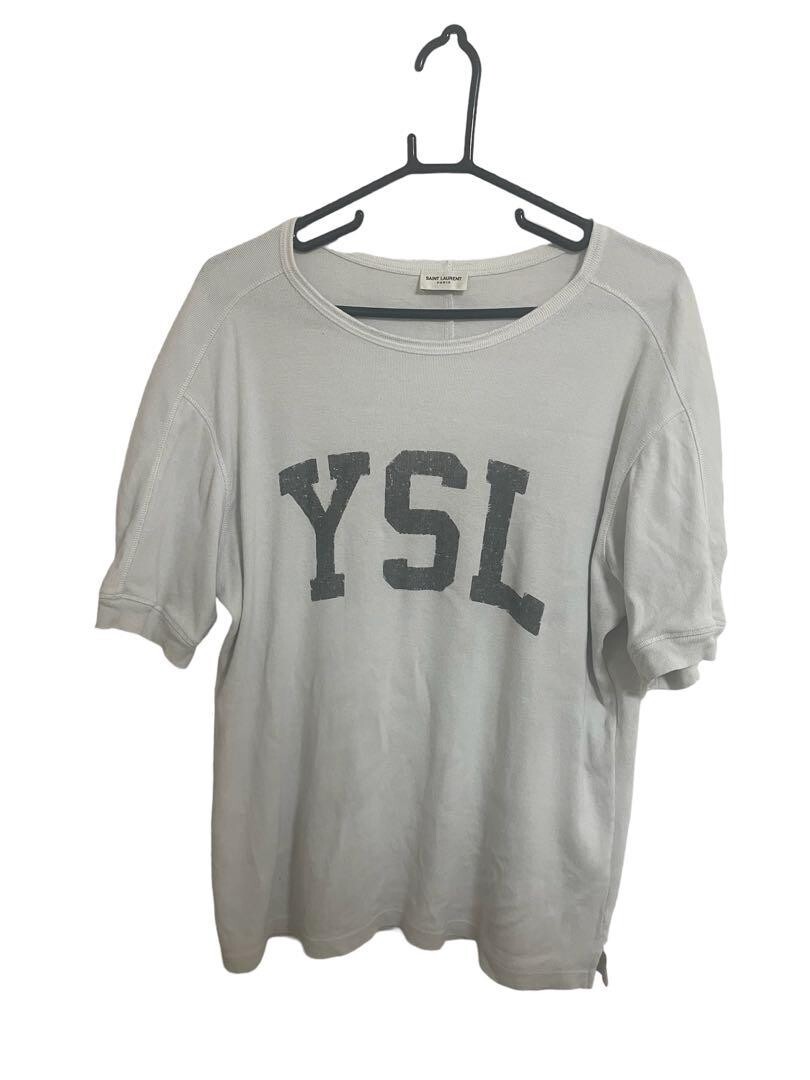 T shirt SAINT LAURENT YSL vintage logo manica corta colore bianco taglia XSfashion