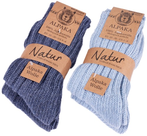 Paquete de 4 pares de calcetines de lana de alpaca BRUBAKER para hombre mujer - Imagen 6 de 79