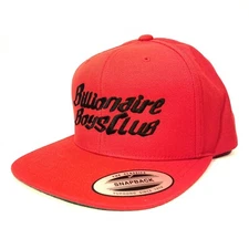 BILLIONAIRE BOYS CLUB Script Spellout Logo Snapback Hat Red (MSRP $50)