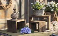 Blumenhocker BlumenstäNder PflanzenstäNder 3Er Set Recyceltes Holz, Deko Hocker