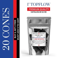 Incense Cones 1'' TOP FLOW Charcoal 20 Hand Dipped For Burner Wholesale Bulk