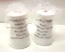 2X New Sealed Vintage Tupperware White Toothbrush Holders With Weighted Bottoms