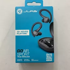 JLab Go Air Sport True Wireless Bluetooth Earbuds with Charging Case - Black