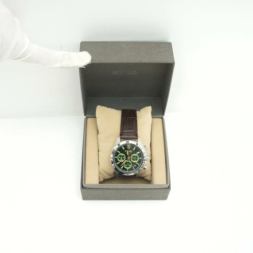 【美品】⭐セイコーセレクション デイト 8T63-00D0 緑文字盤 ️稼働 SEIKO 8T63-00D0 Chronograph Green Dial Quartz 10bar Men's