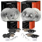 A-Premium Front & Rear Drilled Brake Rotors & Ceramic Pads for Audi A6 17-18 A7