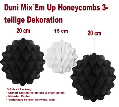 Wabenbälle (Honeycombs) 3er Set Mix Partydekoration Geburtstag Papierkugel