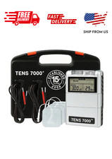 TENS 7000 Digital TENS Unit, Muscle Stimulator Machine for Pain Relief, 6.25" x