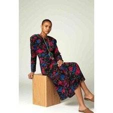 Vintage Louis F raud Floral Silk Dress Made in Germany Women  s 6