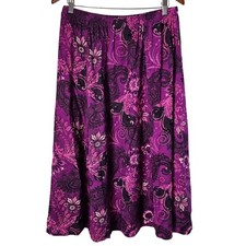 Vintage Blair 90s Skirt Womens Size Large Purple Floral Paisley Midi Boho Indie