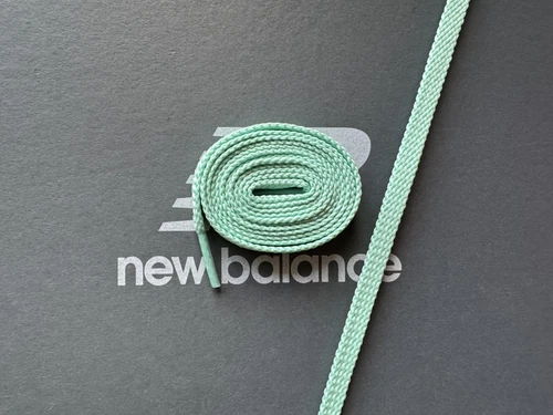 Lacci New Balance tessuto piatto verde menta 100% autentici lunghezza 120 cm larghezza 8 mm