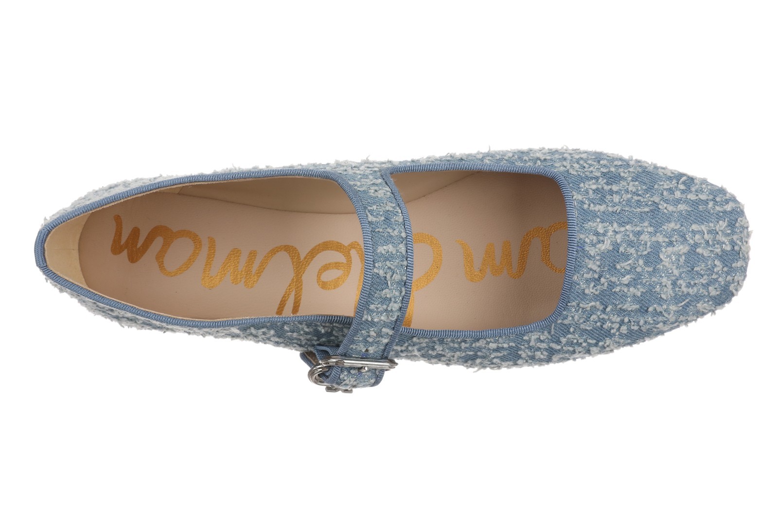 Sam Edelman Michaela Mary Jane Flat Light Blue Denim RRP £150 BNWT image 2