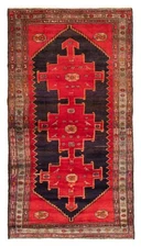 Traditional Vintage Hand-Knotted Area Rug 4'4" x 7'10" Oriental Wool Carpet