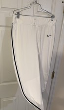 NWT Nike Baseball Pants White w/ BK Piping  Vapor Select BQ9021-106 Men's Large 