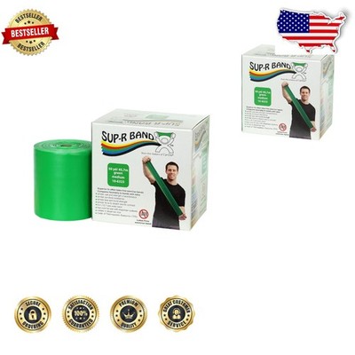Durable Latex-Free Exercise Band 50yd Green Medium TPE Superior Strength