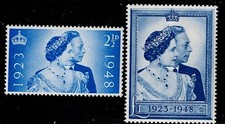 GB 1948 Silver Wedding SG493/4 mlh Cat £40 (#679)
