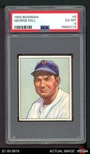 1950 Bowman #8 George Kell Tigers HOF PSA 6 - EX/MT