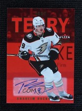 2021-22 Upper Deck Fleer Ultra Red Rainbow Foil 22/25 Troy Terry #75 Auto 0px1