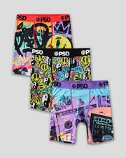PSD Boys Youth Boxer Briefs 6-Pack Size S Multicolor Graphic 4-Way Stretch - NWT