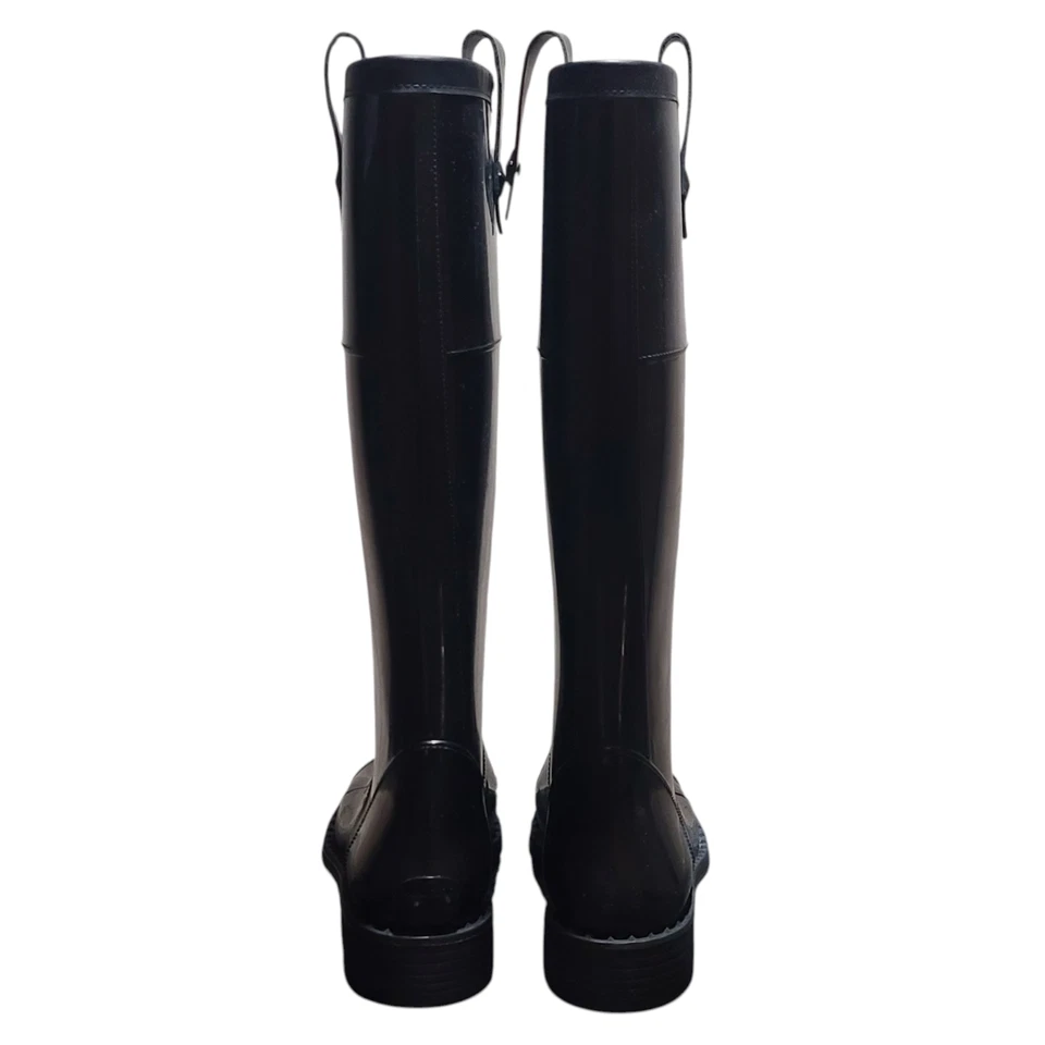 Bota de Lluvia Jimmy Choo Edith Goma Hasta la Rodilla Negra Talla 40 (US 10) Ver Descripción Foto 4 de 4