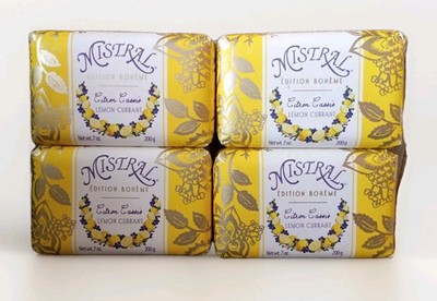 Mistral Edition Boheme LEMON CURRANT Luxury Bar Soap 4-LOT Organic Coconut Oil 