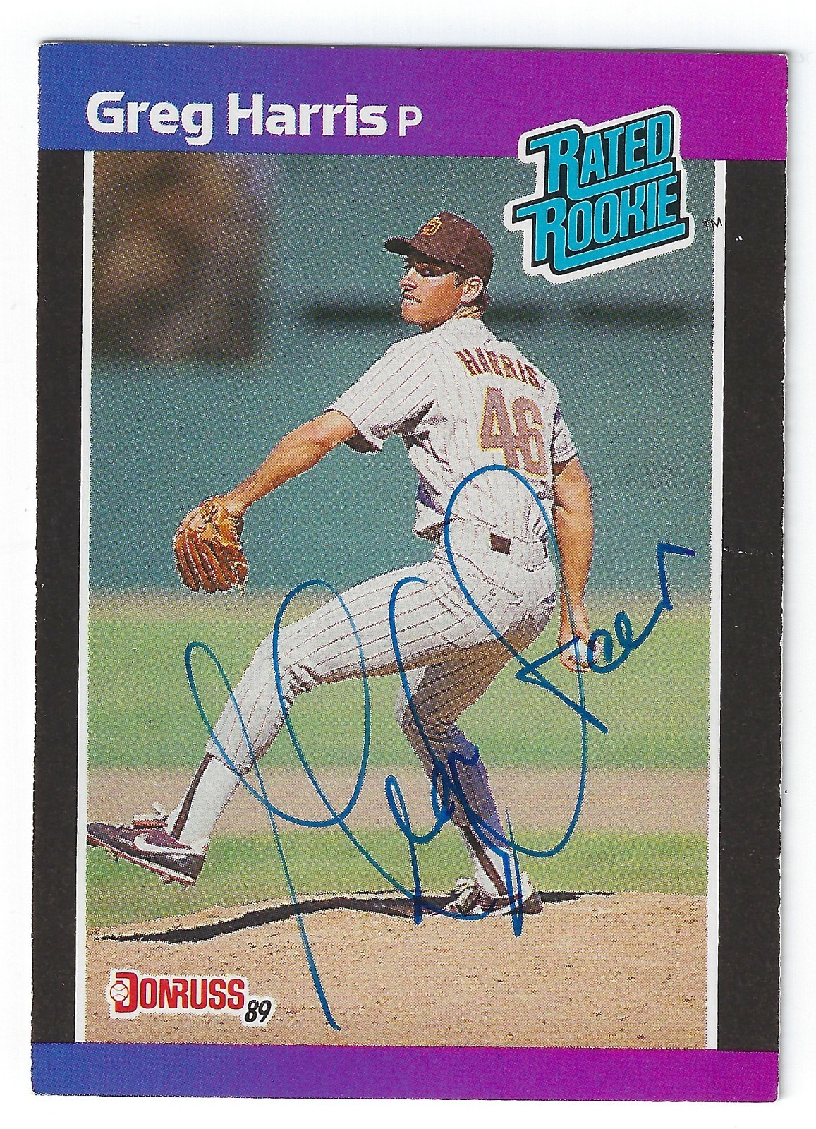 GREG W HARRIS SAN DIEGO PADRES SIGNED 1989 CARD COLORADO ROCKIES MINNESOTA TWINS