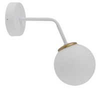 Wandlampe Weiß Gold Metall Glas Kugel G9 GemüTliche Design Leuchte Schlafzimmer