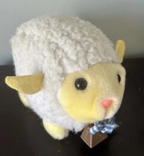 Vintage Stuffed Plush Sheep Eden Baby Ball Plump Cream Lamb Bell Rattle Cowbell