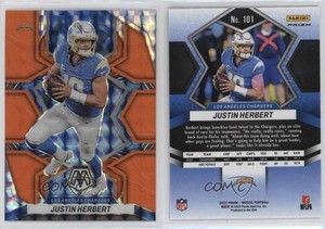 2022 Panini Mosaic Reactive Orange Mosaic Prizm Justin Herbert #101
