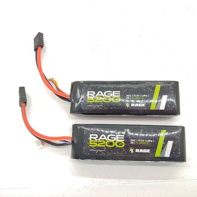*2-PACK* Rage RC 11.1v 3S 5200Mah 30c Soft Case LiPo Battery w/ Traxxas Plug TWO