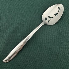 Oneida Twin Star 8.75" Pierced/Slotted Serving Spoon Atomic Starburst MCM