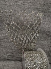 Two 2 spools of 2.5  Celebrate it gold Glitter mesh wired Ribbon. Total 40 ft.