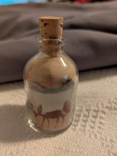 Sand Art Bottle Moose Landscape 3.5 Inches Tall