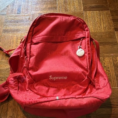 Supreme Red Backpack Nylon Cordura 11-20L Fits 13'' Laptop Padded 2 Pocket