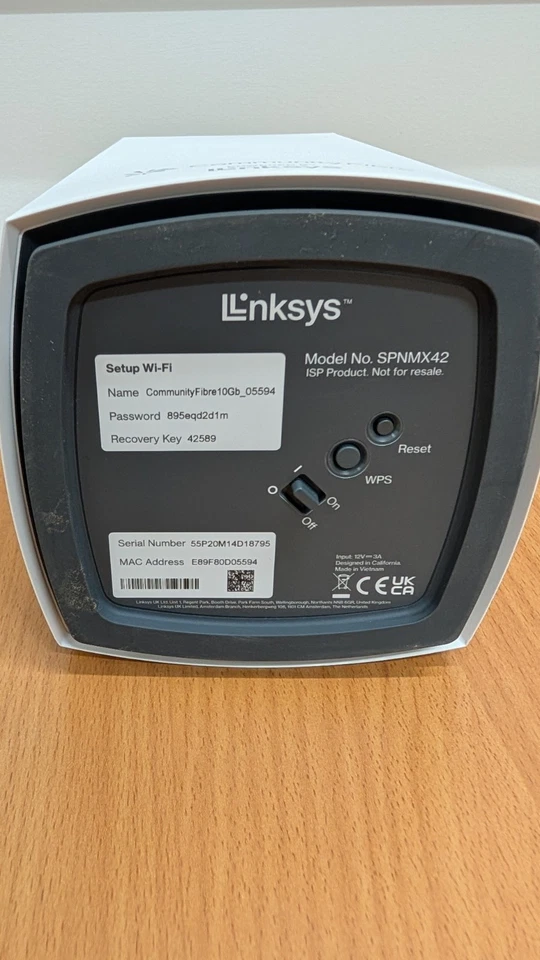 Linksys velop SPNMX42 Wireless Router tri Band Gigabit community fibre MX4200 #5 - Image 3 of 4