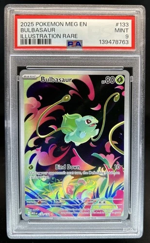 2025 Pokemon Mega Evolution Bulbasaur Illustration Rare #133/132 PSA 9