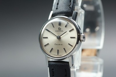 Vintage 1967 Omega Geneve Cal.620 Damen Silber Zifferblatt Handaufzug SS...