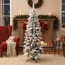 Albero di Natale Slim Innevato Minnesota Altezza 240 cm - 1202 Punte