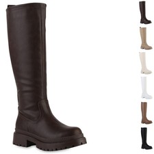 Damen Leicht Gefütterte Plateaustiefel Profil-Sohle Schuhe 839544 New Look